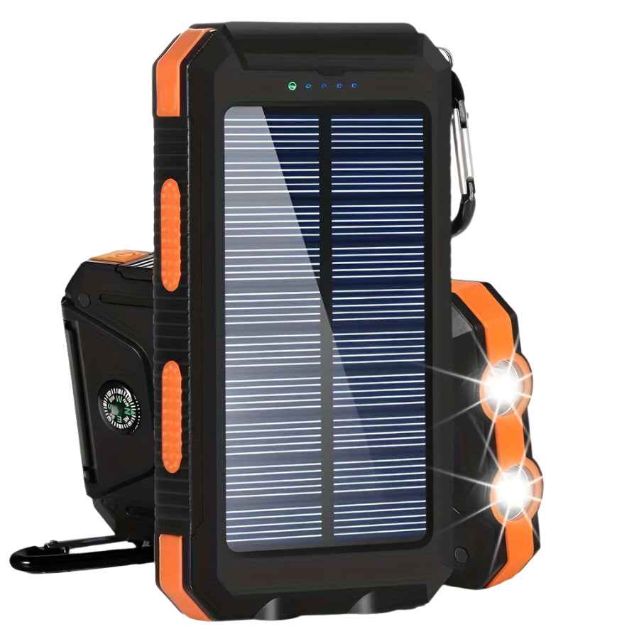 10,000mAh Portable Solar Power Bank – Dual USB Outdoor Charger