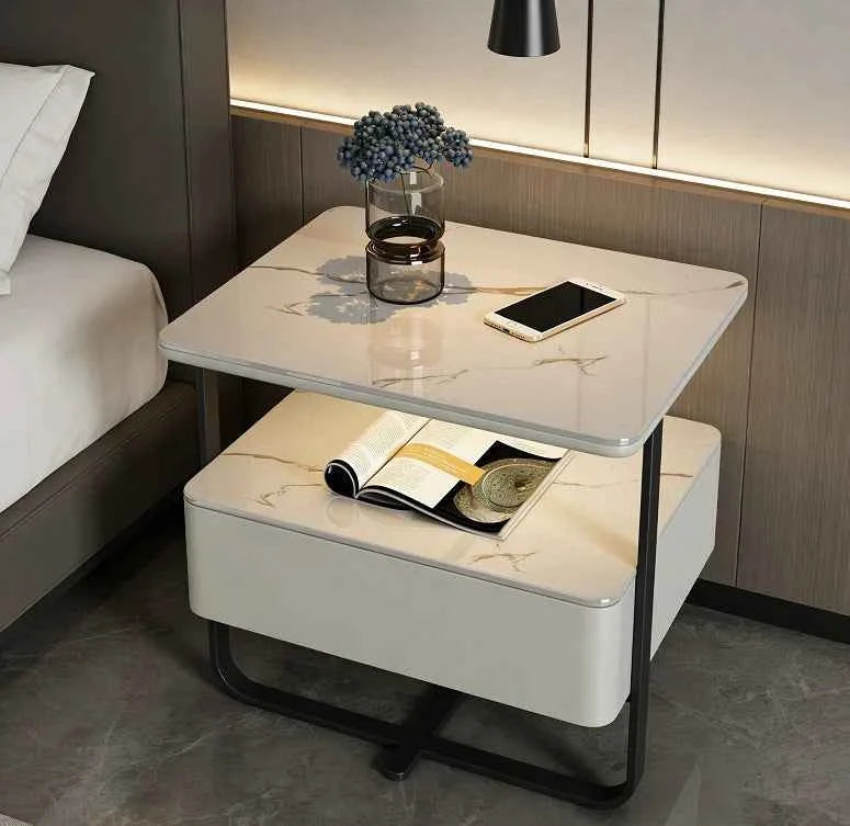 Smart Nightstand with USB Charging, LED Light & Digital Lock – Modern Bedroom Storage