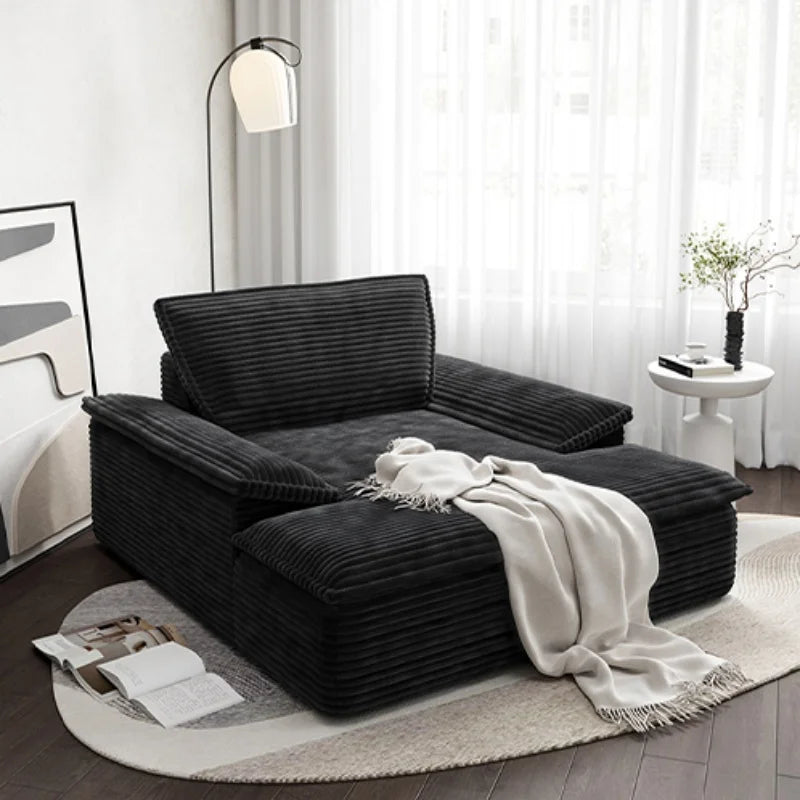 Boneless Floor Foam Sleeper Corduroy Cloud Lounge Chaise Sofa Bed - Dripshop