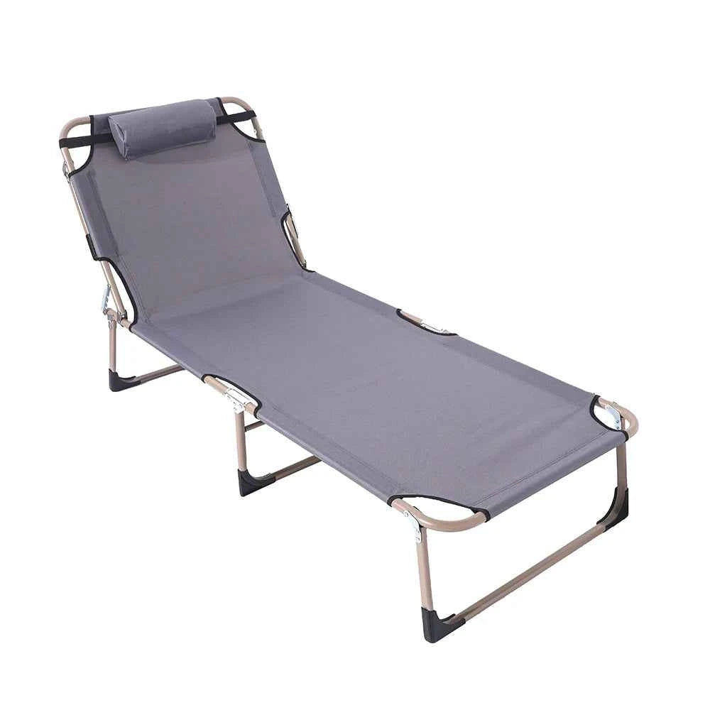 Folding Camping Cot for Adults – Adjustable 5-Position Portable Sleeping Bed with Pillow & Mattress