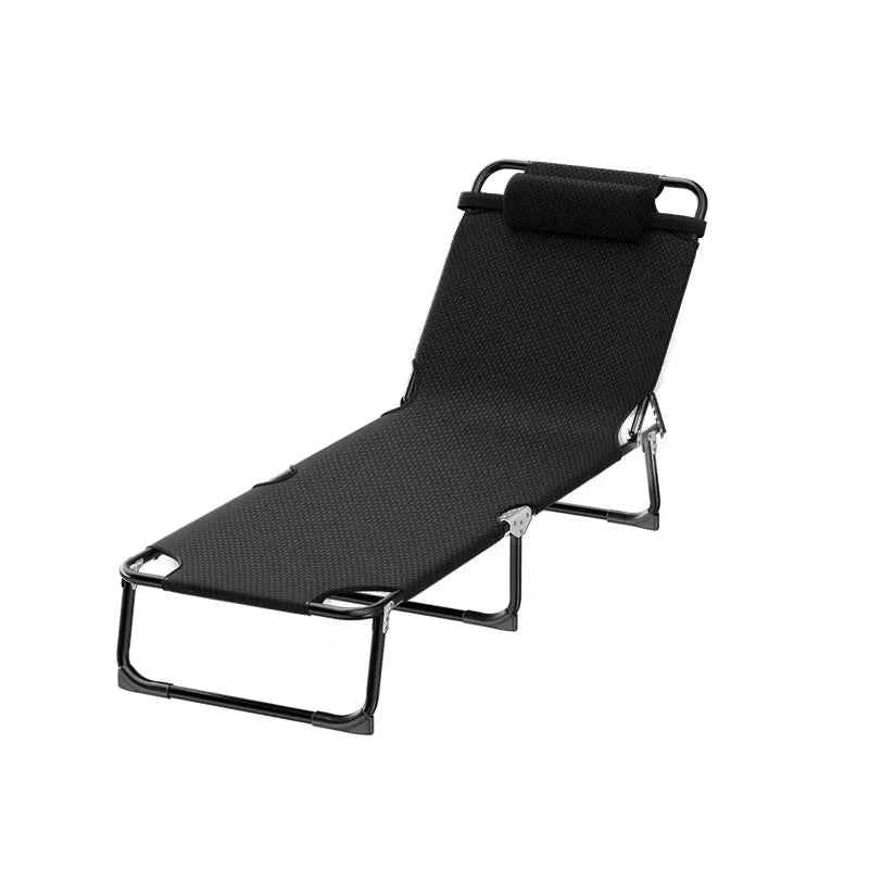Portable Foldable Nap Bed – Single Adult Metal Frame for Office, Beach & Outdoor Use