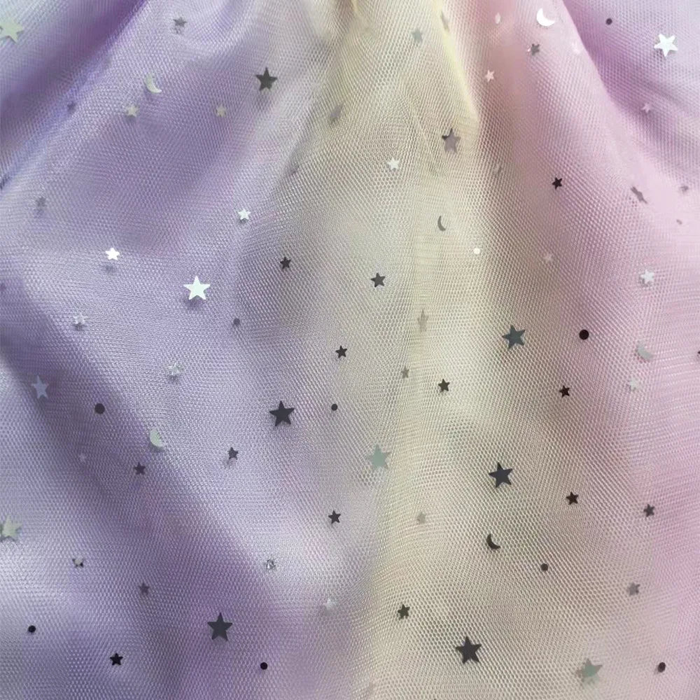K-Pop Rumi Baby Girls Princess Dress – Cartoon Mesh Star Sequins Flying Sleeve Birthday Dress - Dripshop
