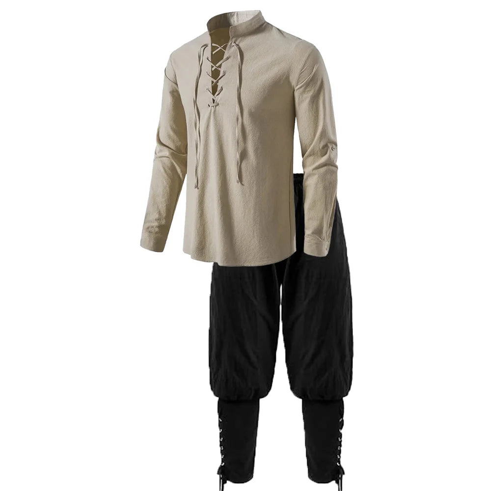 Men's Medieval Knight Costume Set – Shirt & Pants