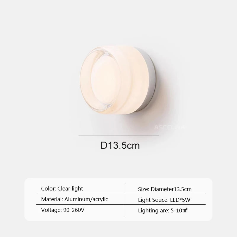Modern LED Wall Lamp Living Room Amber Jelly Decor Wall Sconces  Corridor Study Dining Room  Home Decoration Smokey Grey Fixture - Dripshop