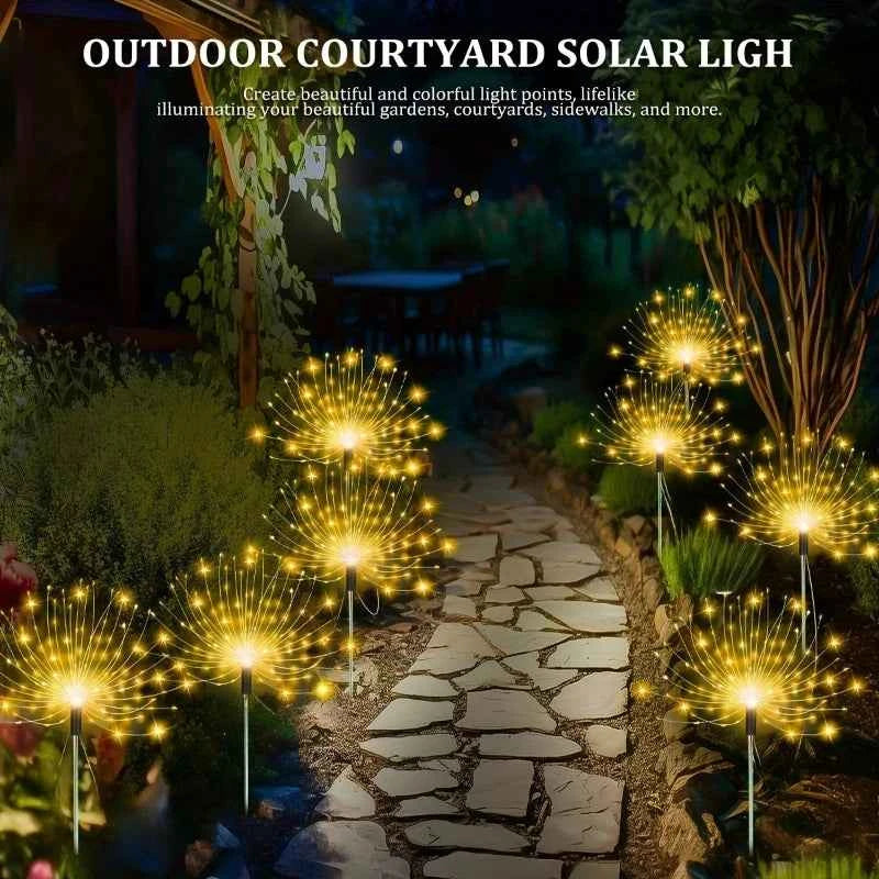 Solar Fireworks Copper Wire LED Garden Lights – Outdoor Lawn & Courtyard Decor (1/4/8 Pack)