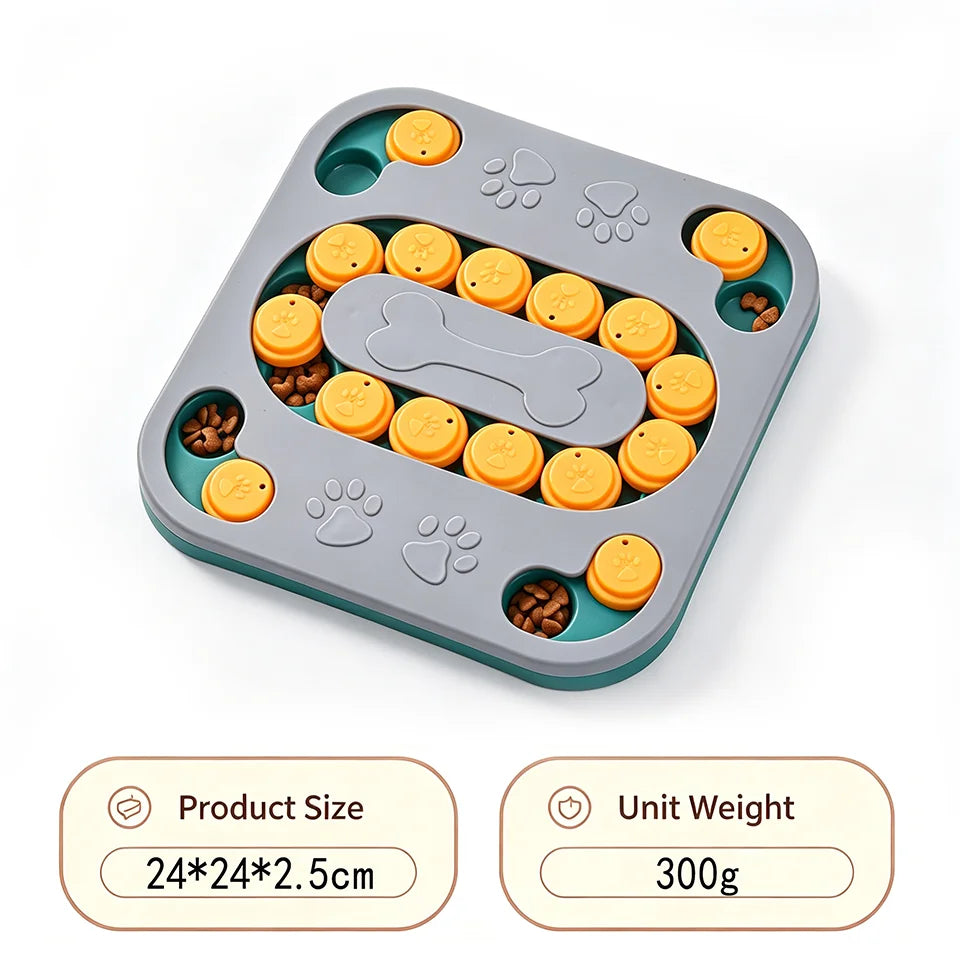 Dog Puzzle Brain Slow Feeder – Interactive IQ Training Bowl for Dogs & Cats