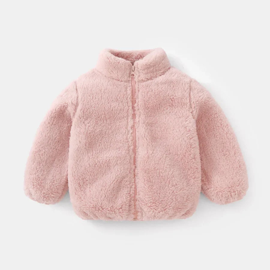 Kids Warm Fleece Zip Jacket – Unisex Autumn & Winter Coat