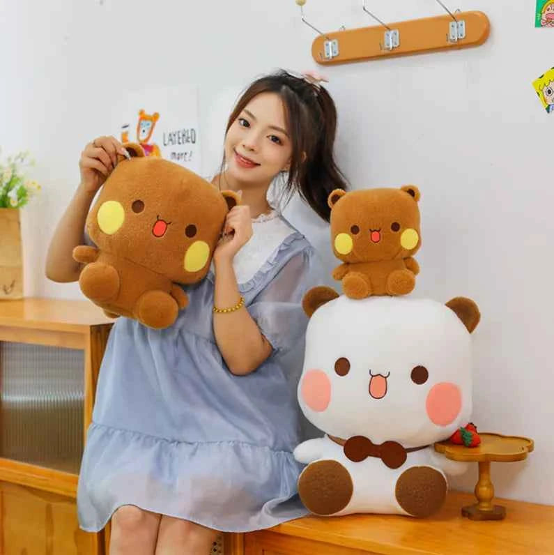 Bubu & Dudu Panda Bear Plush Toy – Kawaii Stuffed Animal Sleeping Doll