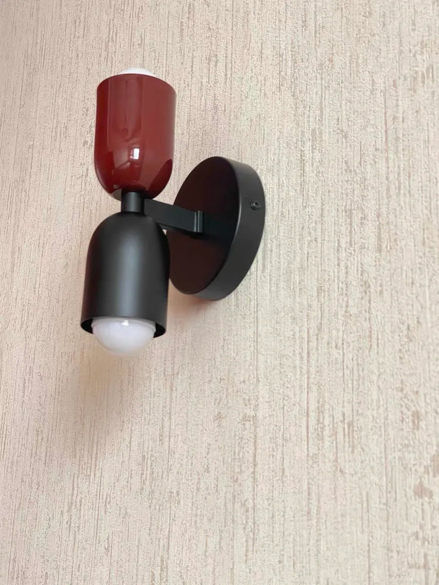 Nordic Modern 2-Head LED Wall Sconce | Colourful Lampshade | Bedroom & Kids Room - Dripshop