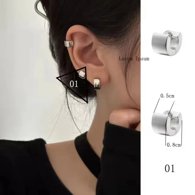 925 Sterling Silver Geometric Stud Earrings | Minimalist Jewellery Gift for Women - Dripshop