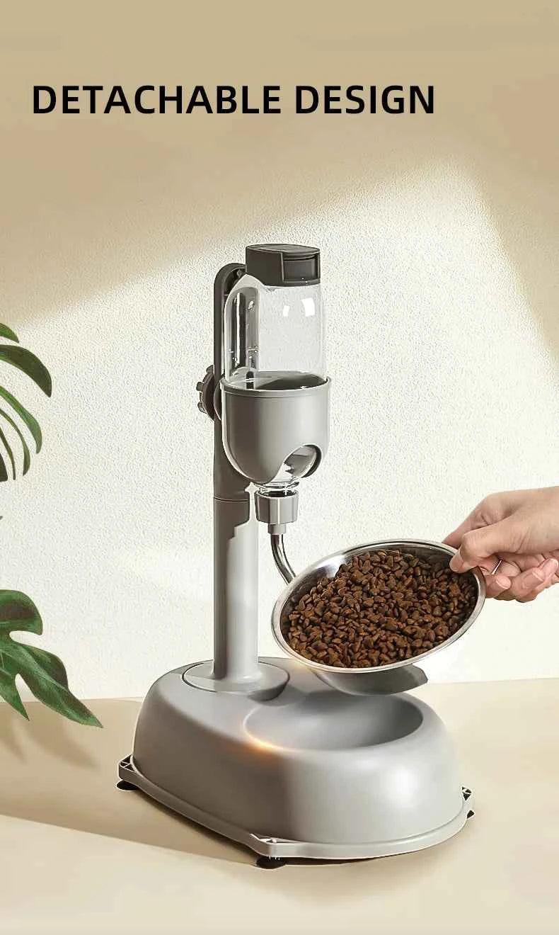 HOOPET Automatic Pet Water & Food Dispenser – Anti-Tip Dog Bowl with Hanging Kettle