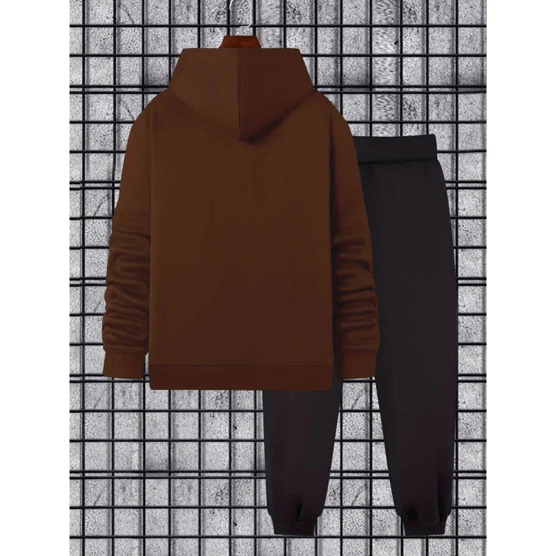 Milan Print Men's Hoodie & Sweatpants Two-Piece Set | Casual Tracksuit - Dripshop