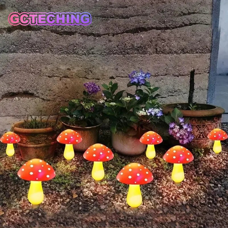 Solar Garden Mushroom Lights – Cute Decorative Waterproof Outdoor Pile String Lights - Dripshop