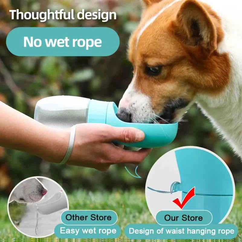 Portable Dog Water Bottle & Drinking Bowl – 300ml/500ml Travel Pet Dispenser