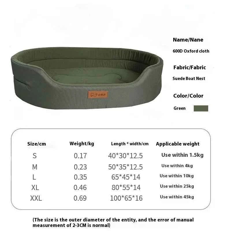 Square Waterproof Dog Sofa Bed – Large Pet Bed with Washable Inner Pad