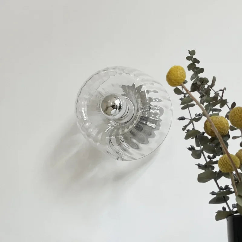 Nordic Retro Glass Wall Lamp | Chinese-Inspired Iron Frame | Hallway & Staircase - Dripshop