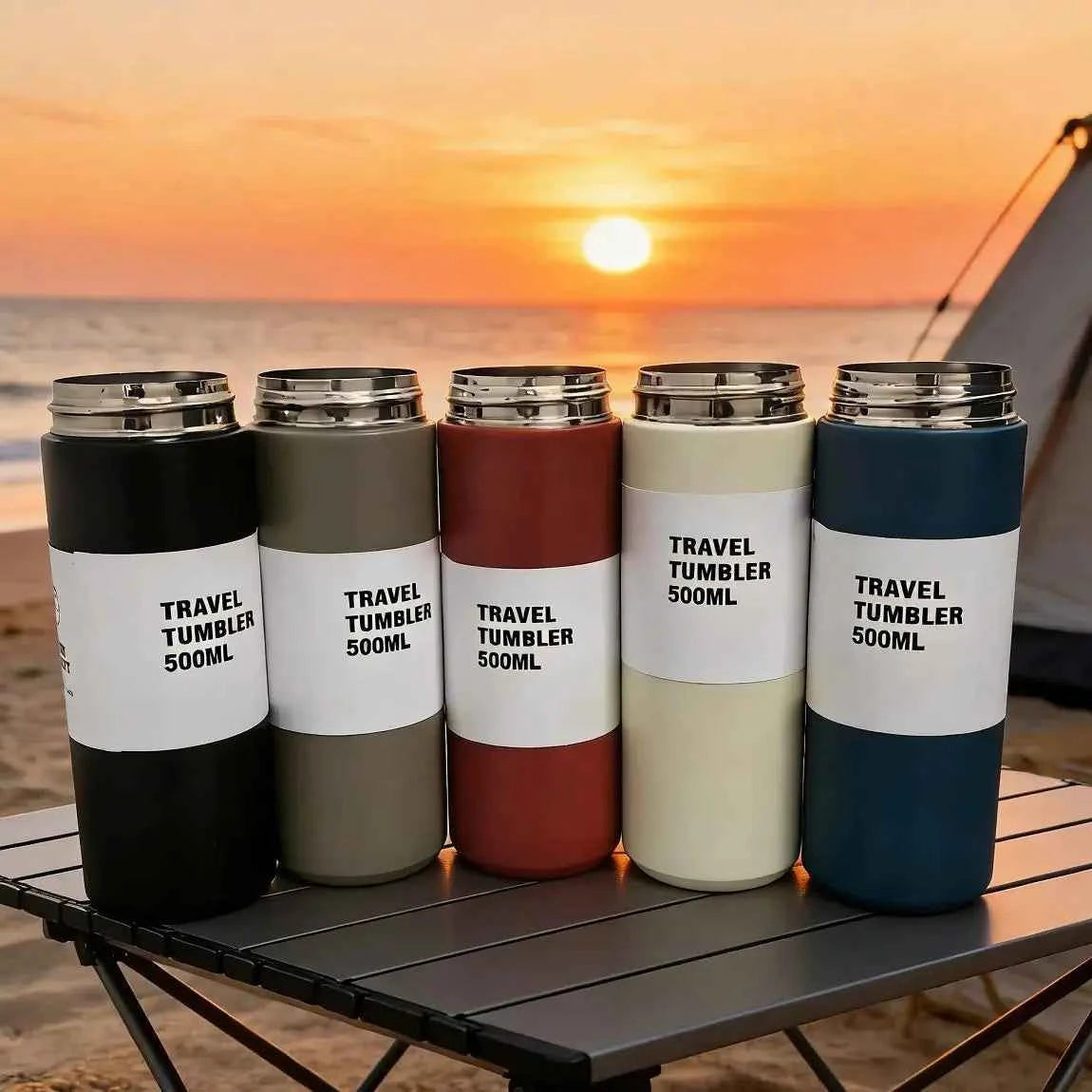 Stainless Steel Travel Tumbler – Easy Carry Double Wall Vacuum Flask for Tea & Coffee