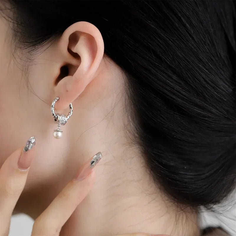 925 Sterling Silver Geometric Stud Earrings | Minimalist Jewellery Gift for Women - Dripshop