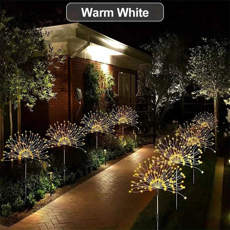 Solar Firework Garden Lights – Waterproof Outdoor LED Fairy String Lights (1/2/4 Pack)