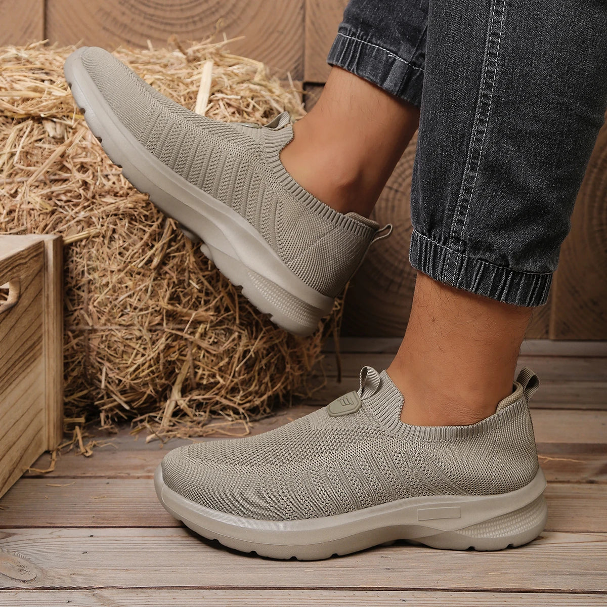 Men's Lightweight EVA Casual Shoes – Solid Colour Comfortable Non-Tiring Everyday Footwear - Dripshop