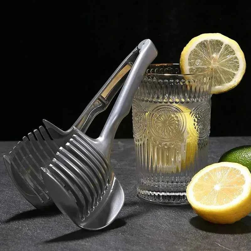 Stainless Steel Handheld Fruit Slicer – Lemon, Orange, Tomato & Onion Cutter