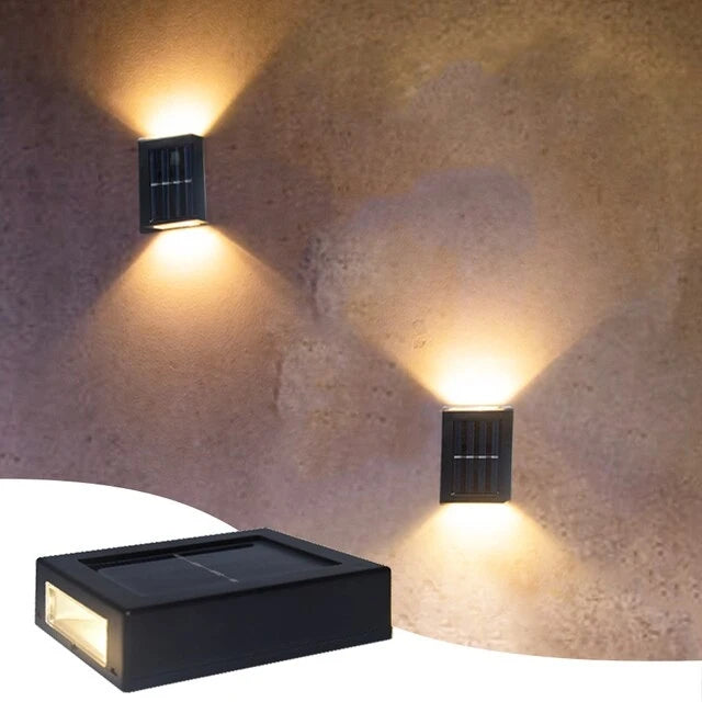 Solar LED Wall Lamp – Up & Down Outdoor Waterproof Light for Garden, Stairs & Fence - Dripshop