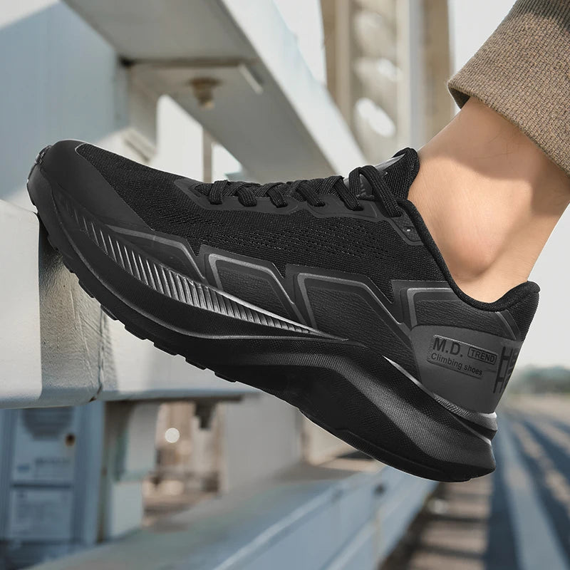 Men's White Running Shoes | Breathable Non-Slip Gym & Marathon Sneakers - Dripshop