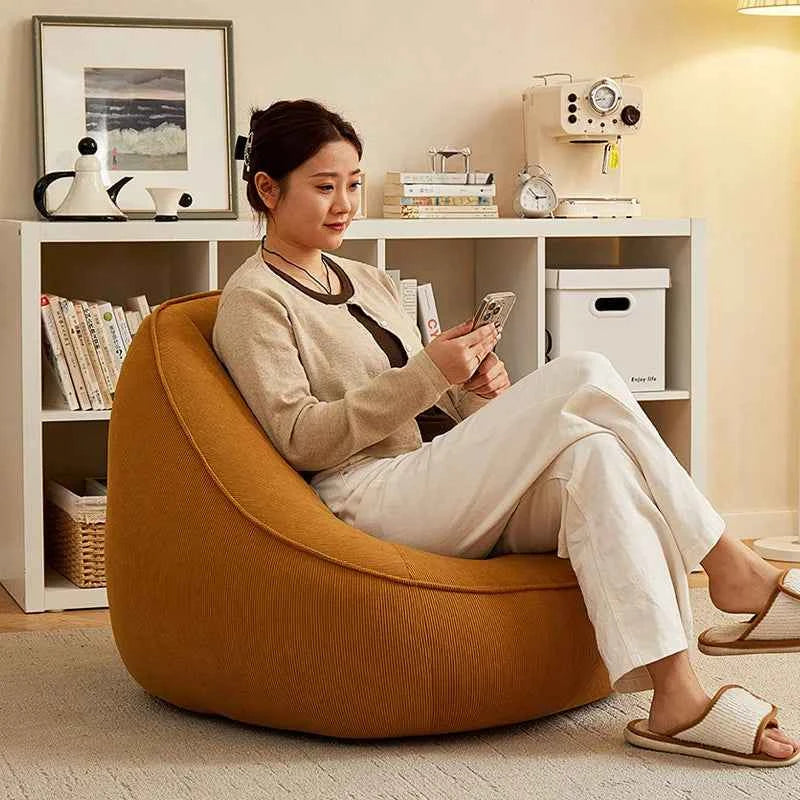 Corduroy Bean Bag Lazy Sofa – Single Bed Tatami Floor Seat for Bedroom & Balcony