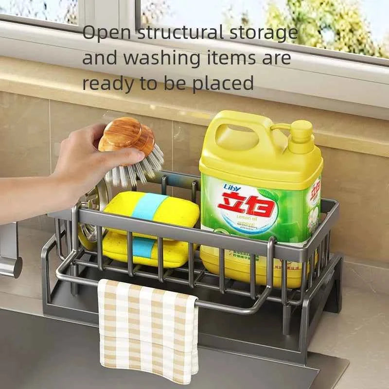 Tap-Mounted Kitchen Spice Shelf – Sink Organiser with Drainage Rack