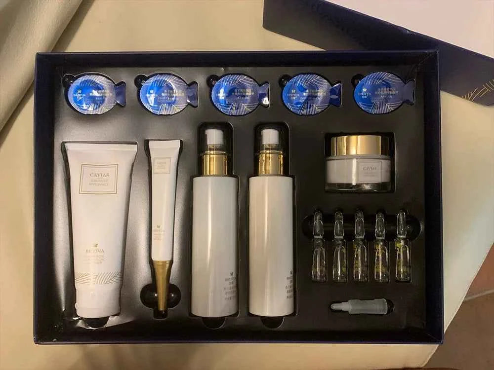 15-Piece Caviar Korean Skin Care Set – Face Serum, Anti-Wrinkle & Whitening Facial Suit