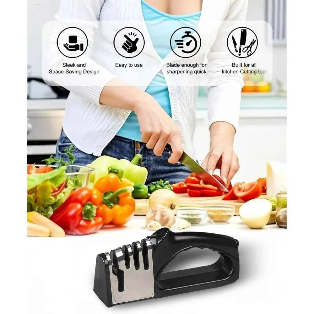 4-in-1 Kitchen Knife Sharpener – Portable Multi-Function Sharpening Set