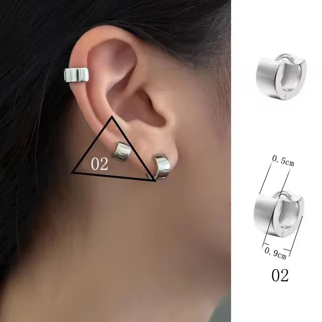 925 Sterling Silver Geometric Stud Earrings | Minimalist Jewellery Gift for Women - Dripshop