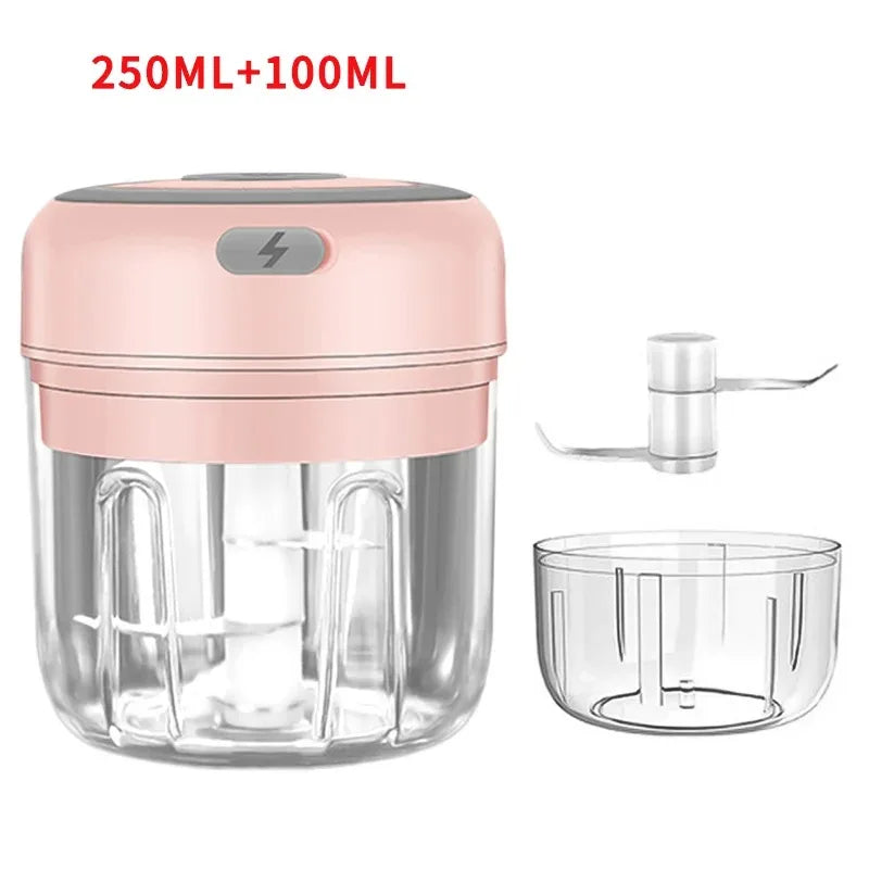 Electric Garlic Chopper – Mini Portable Veggie & Onion Blender (100ml / 250ml)