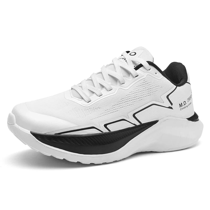 Men's White Running Shoes | Breathable Non-Slip Gym & Marathon Sneakers - Dripshop
