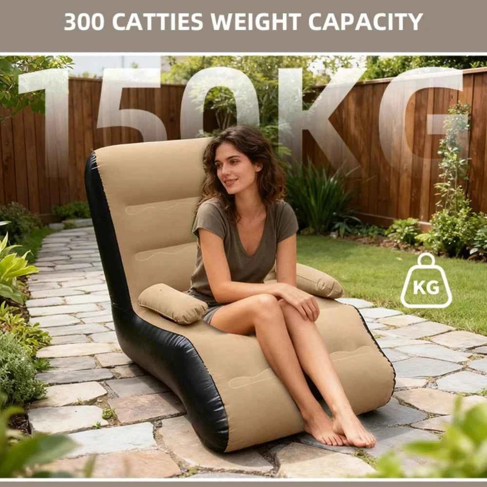 Inflatable Lounger Sofa with Storage Bag – Foldable Compact Seat Cushion for Living Room & Bedroom