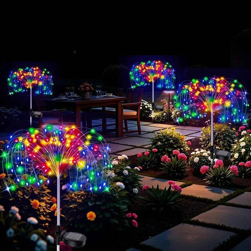 420 LED Solar Firework Garden Lamp – DIY Outdoor Colourful Night Light