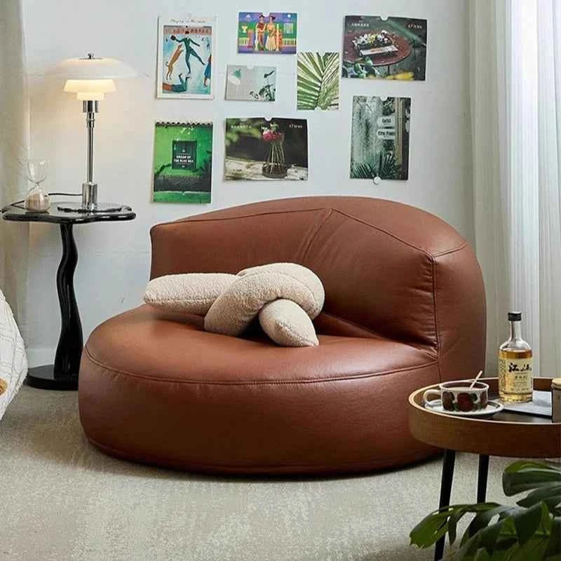 Modern Single Lazy Sofa – Beanbag Tatami Leather Floor Seat for Living Room