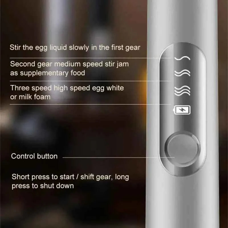 USB Rechargeable Handheld Milk Frother – Electric Whisk & Coffee Blender