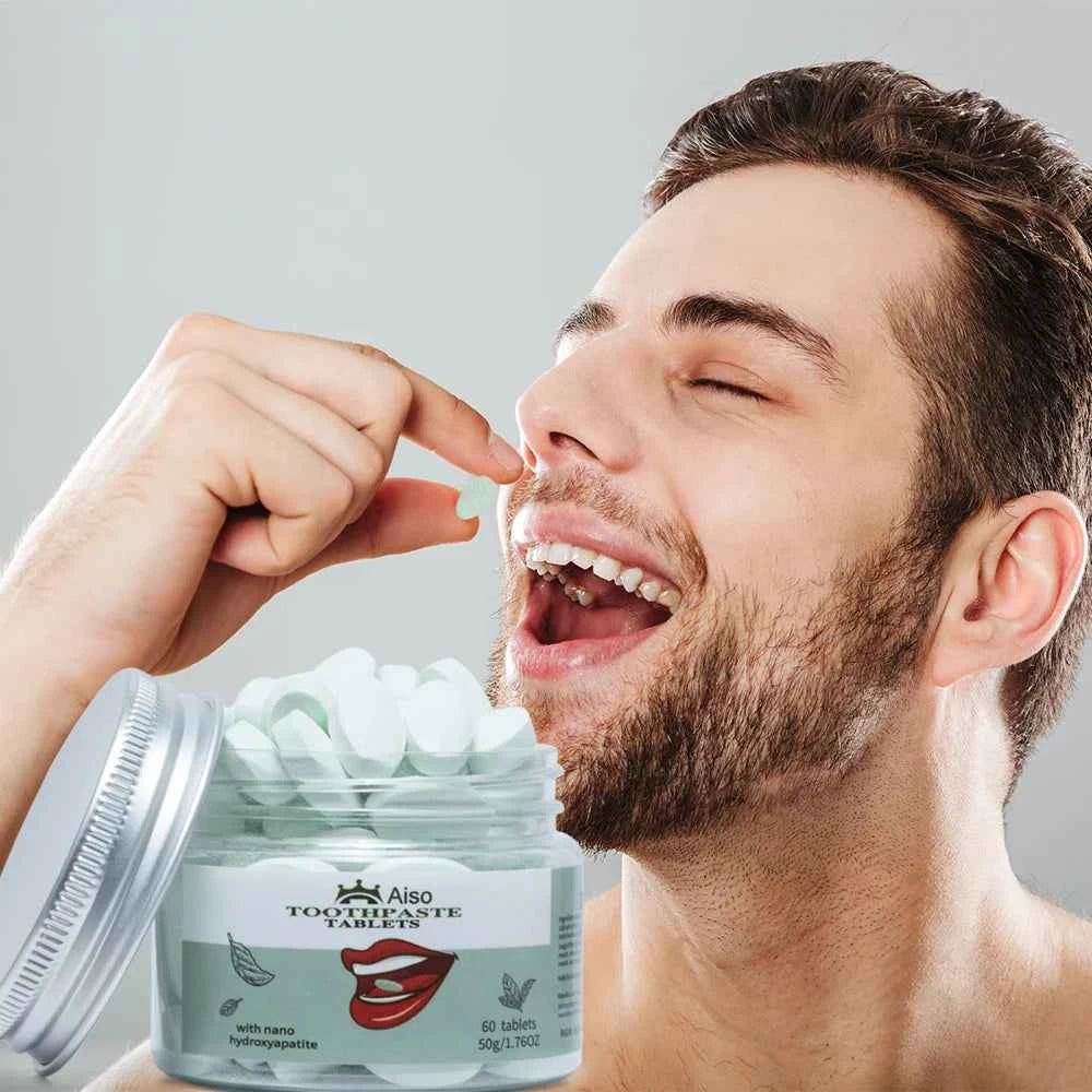 Nano Hydroxyapatite Whitening Toothpaste Tablets – 60 Chewable Tablets, Travel Size