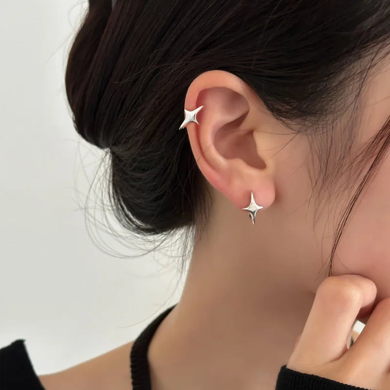 925 Sterling Silver Geometric Stud Earrings | Minimalist Jewellery Gift for Women - Dripshop