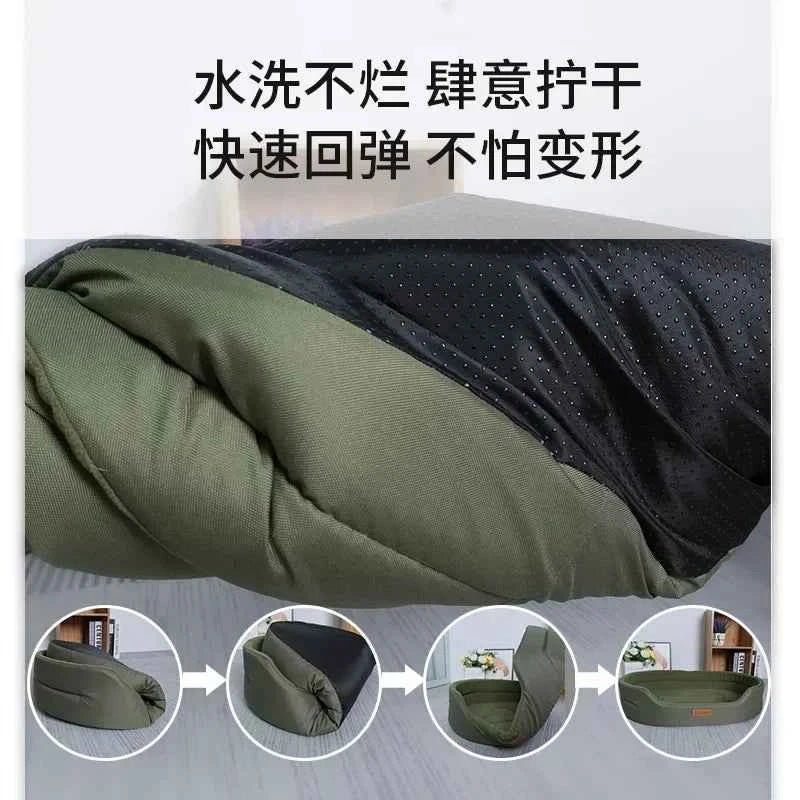 Square Waterproof Dog Sofa Bed – Large Pet Bed with Washable Inner Pad