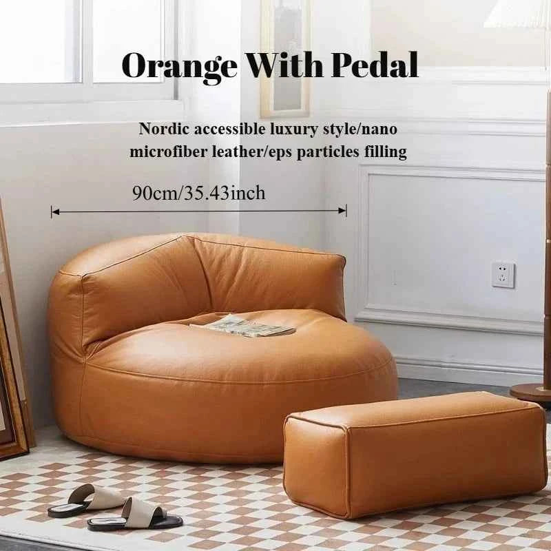 Modern Single Lazy Sofa – Beanbag Tatami Leather Floor Seat for Living Room