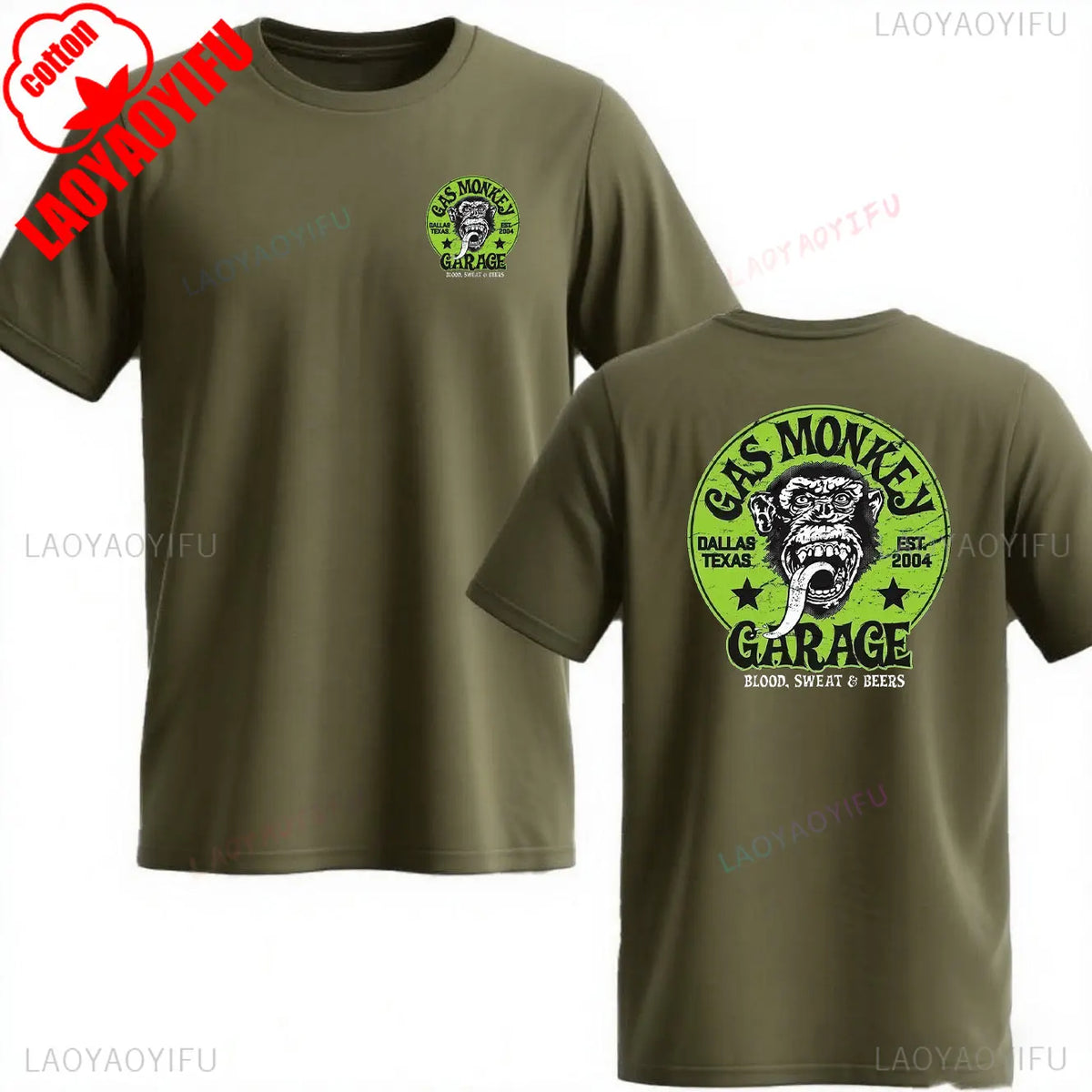 Gas Monkey Garage Print T-Shirt | Men's Vintage Streetwear