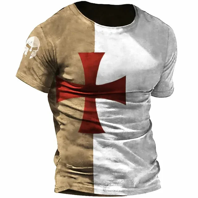 Men's Knights Templar Print Oversized T-Shirt