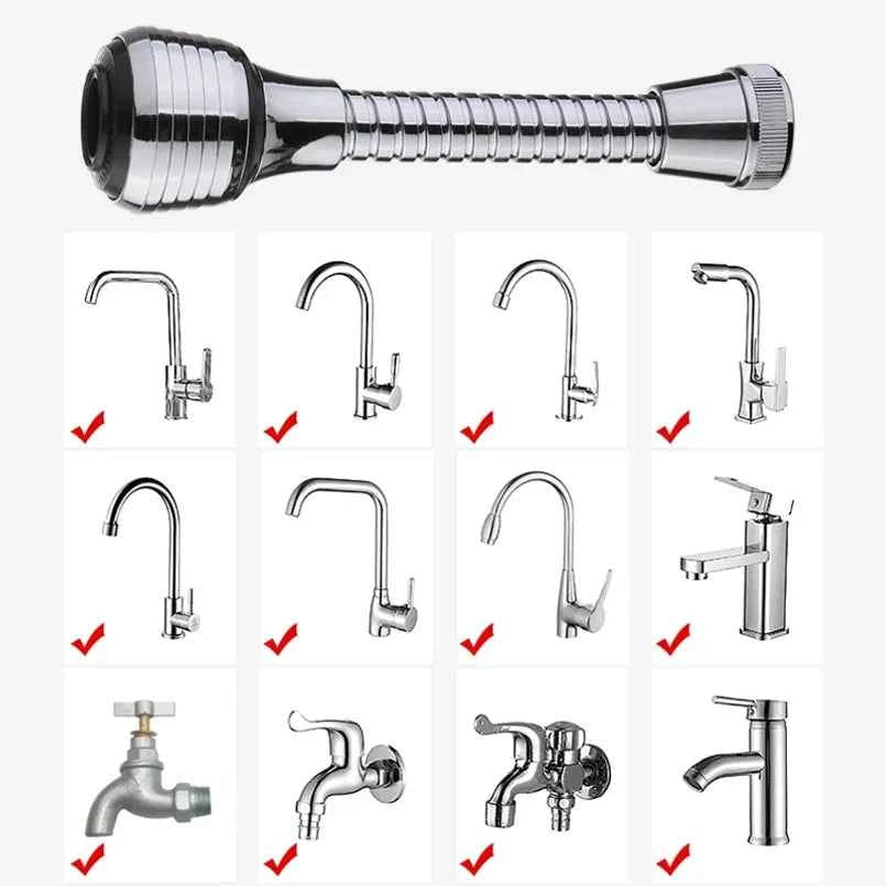 360° Rotatable High-Pressure Faucet Extender – Water-Saving Kitchen & Bathroom Bubbler