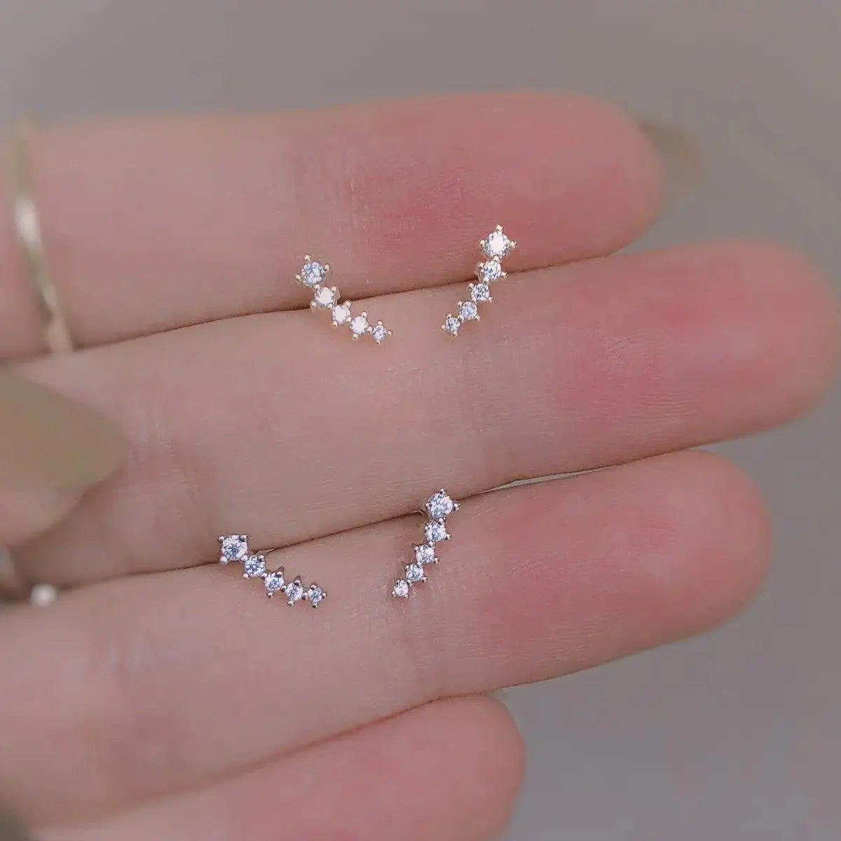 Meteor Rhinestone Stud Earrings – Gold & Silver Crystal Studs for Women - Dripshop