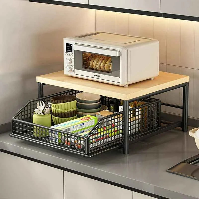 Multi-Use Kitchen Countertop Organiser – Spacious Shelf for Microwave, Coffee Machine & More