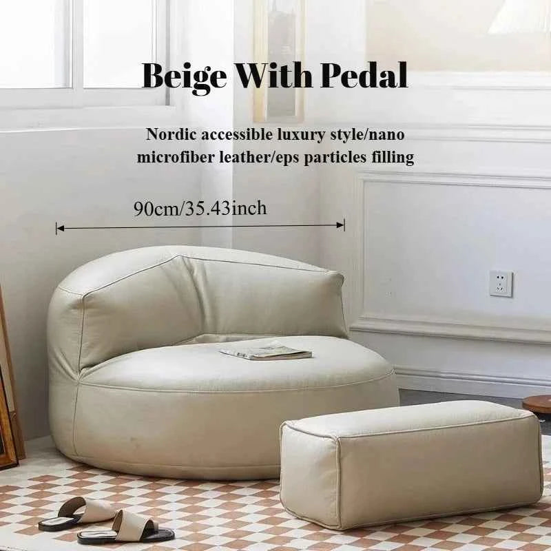 Modern Single Lazy Sofa – Beanbag Tatami Leather Floor Seat for Living Room