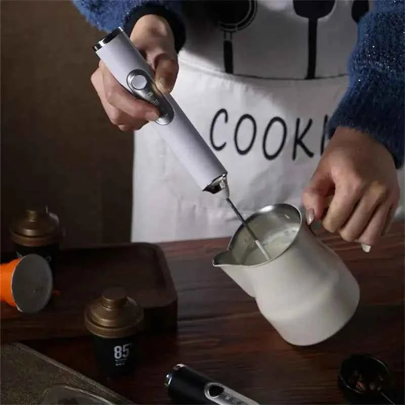 USB Rechargeable Handheld Milk Frother – Electric Whisk & Coffee Blender