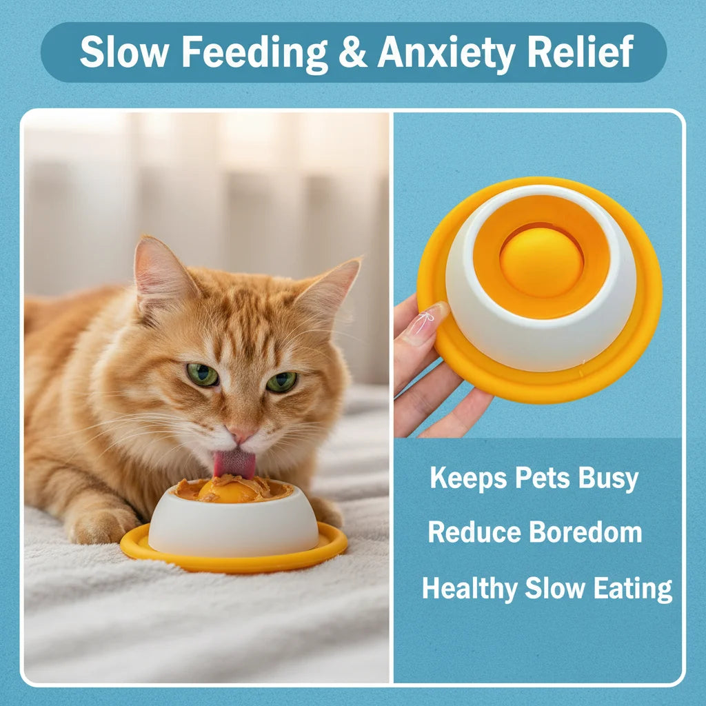Pet Lick Toy & Slow Feeder Bowl – Interactive Boredom Relief Treat Dispenser for Dogs & Cats - Dripshop